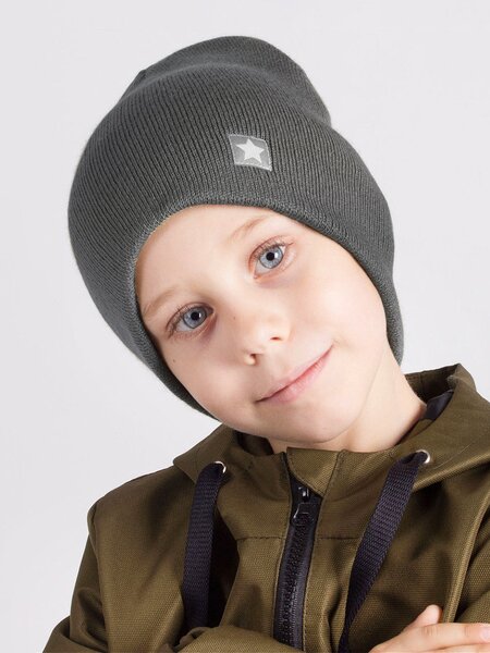 Шапка Девочкам Россия Серый тёмный Звезда (фото 1)