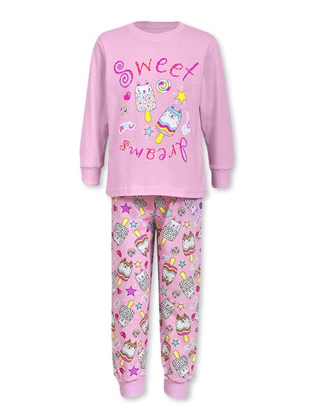 Пижама Девочкам Лунёва Розовый светлый Сладости (фото 1)