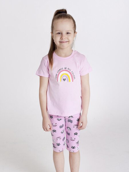 Капри Девочкам Takro Розовый Котики (фото 1)