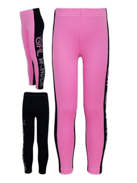Лосины Девочкам Лунёва Розовый; Чёрный Надпись (фото 1)