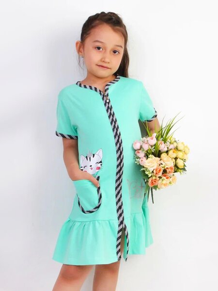 Халат Девочкам Bonito Мятный Кошка (фото 1)