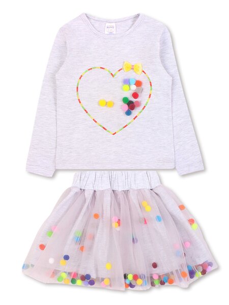Комплект Девочкам Bonito Серый меланж Сердце (фото 1)