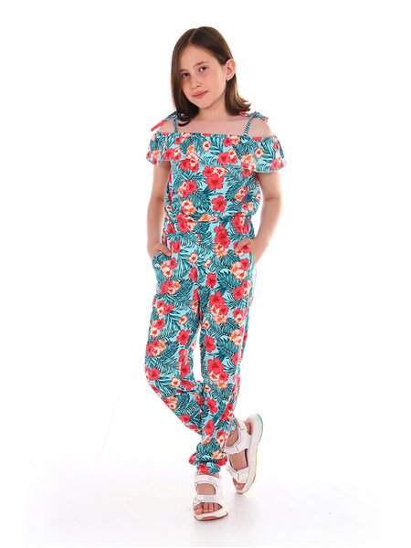 Комбинезон Девочкам Россия Мятный Цветы (фото 1)