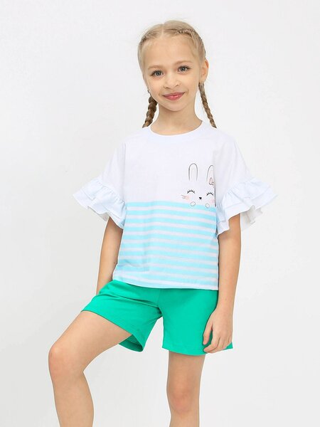 Костюм Девочкам Ивашка Белый; Мятный Зайка (фото 1)