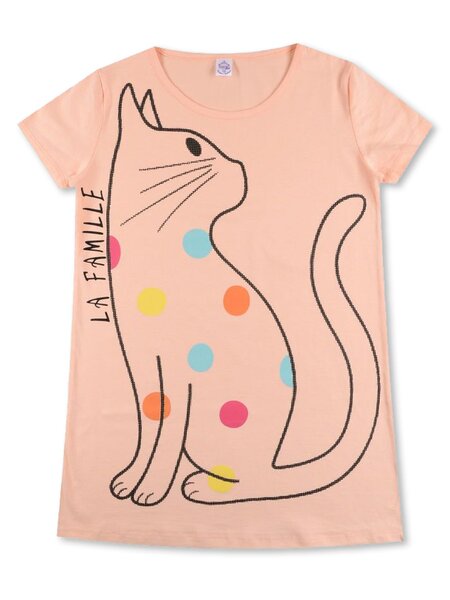 Сорочка Девочкам Bonito Персиковый Котик (фото 1)