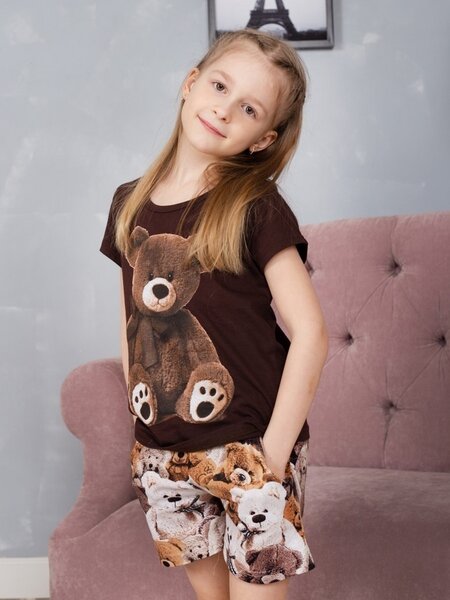 Пижама Девочкам Россия Коричневый Медведь (фото 1)