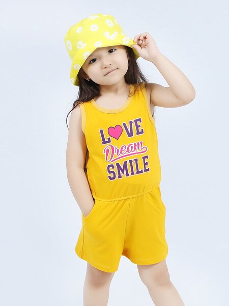 Комбинезон Девочкам Bonito Горчичный Надпись (фото 1)