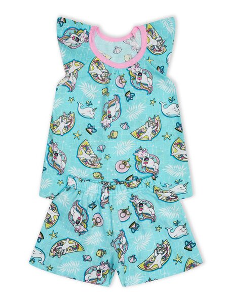 Пижама Девочкам Россия Голубой Единороги (фото 1)