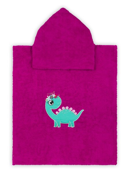 Халат-пончо Девочкам Bonito Малиновый Динозавр (фото 1)