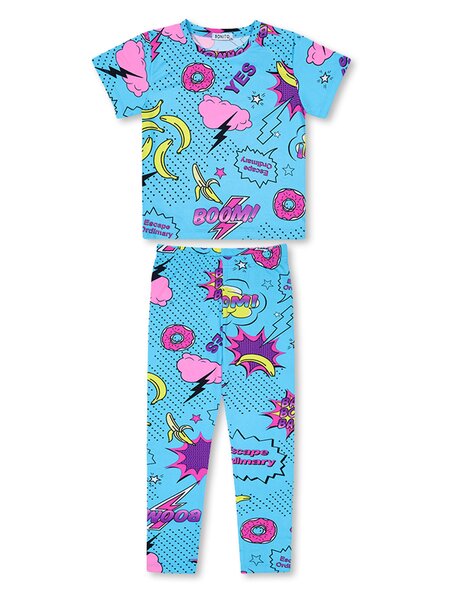 Костюм Девочкам Bonito Голубой Надписи (фото 1)