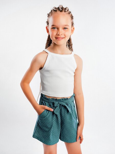 Комплект Девочкам Юлала Молочный; Изумрудный Горох (фото 1)