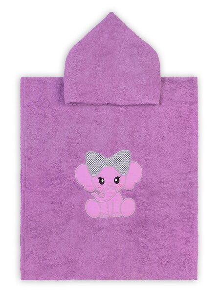 Халат-пончо Девочкам Bonito Сиреневый Слоник (фото 1)