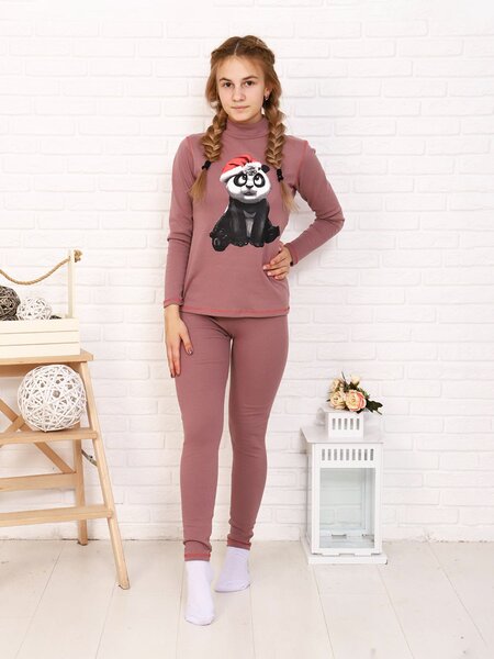 Костюм Девочкам Россия Сиреневый тёмный Панда (фото 1)