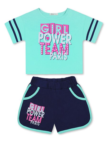 Костюм Девочкам Bonito Мятный; Чернильный Надпись (фото 1)