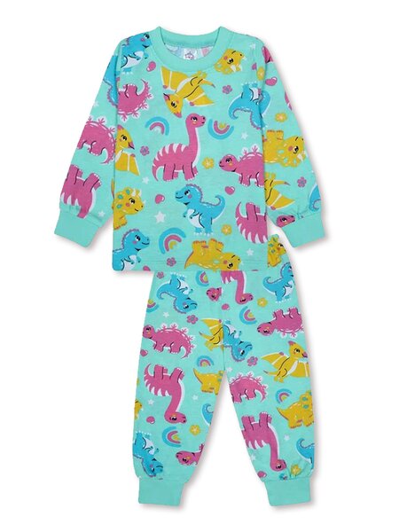 Пижама Девочкам Bonito Мятный Динозаврики (фото 1)