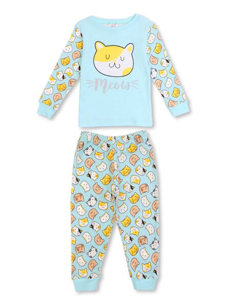 Пижама Девочкам Bonito Голубой Котик (фото 1)