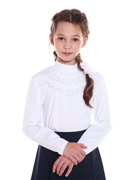 Блузка Девочкам Россия Белый Без рисунка (фото 1)