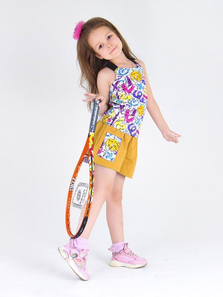 Костюм Девочкам Bonito Горчичный Надпись (фото 1)