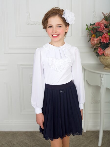 Блузка Девочкам Стиляж Белый Без рисунка (фото 1)