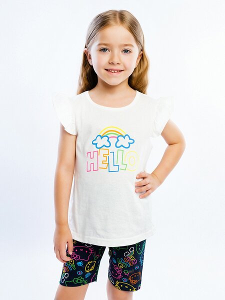 Комплект Девочкам Юлала Белый; Чернильный Надпись (фото 1)