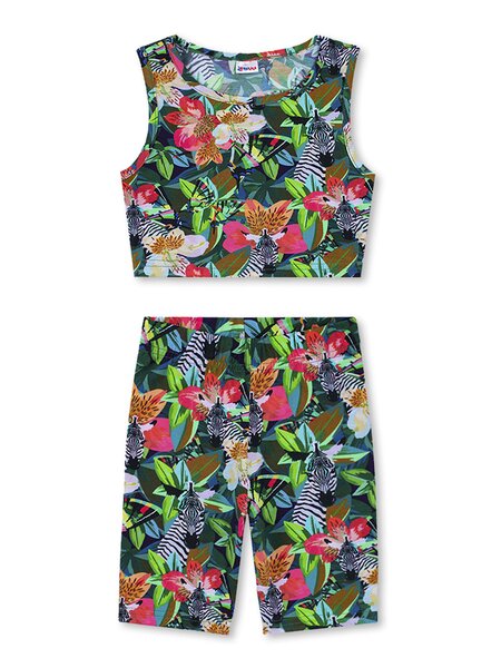 Комплект Девочкам Юлала Зелёный Цветы (фото 1)