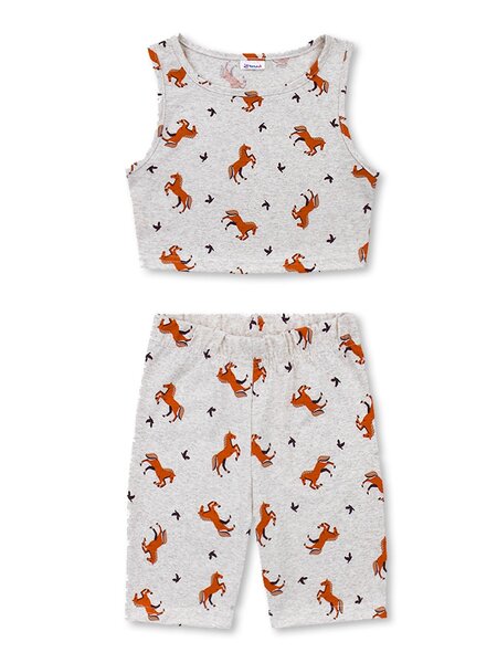 Комплект Девочкам Юлала Бежевый меланж Лошади (фото 1)