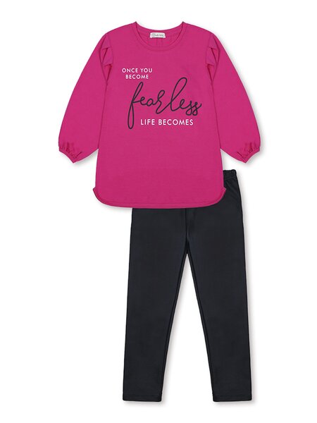 Костюм Девочкам Bonito Малиновый; Чёрный Надпись (фото 1)