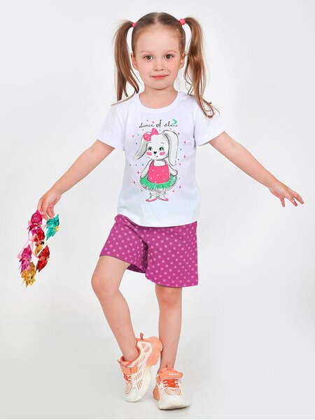 Костюм Девочкам Kip Белый; Малиновый Зайка (фото 1)