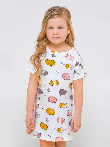 Сорочка Девочкам Crockid Белый Хомячок (фото 1)