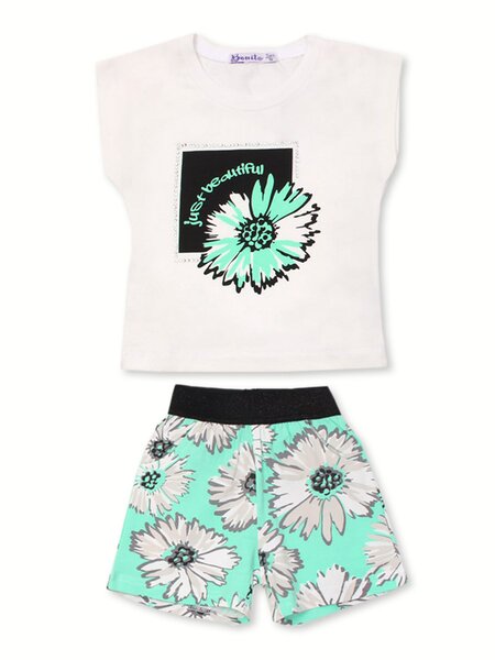 Костюм Девочкам Bonito Белый; Мятный Цветок (фото 1)