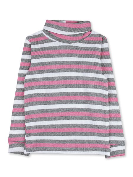 Водолазка Девочкам Юлала Розовый; Серый меланж Полоски (фото 1)