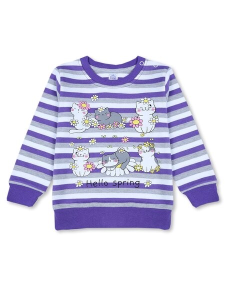 Джемпер Девочкам Bonito Фиолетовый; Белый Котики (фото 1)