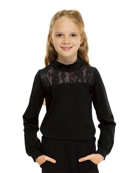 Водолазка Девочкам Россия Чёрный Цветы (фото 1)