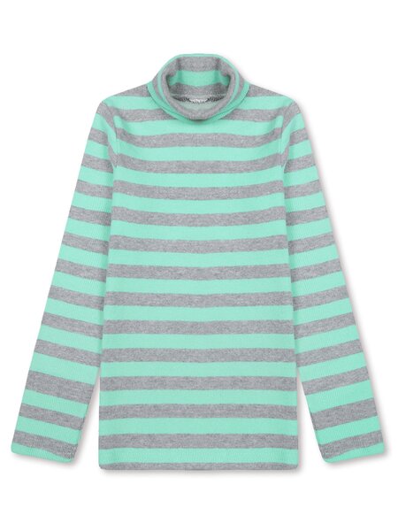 Водолазка Девочкам Bonito Мятный; Серый меланж Полоски (фото 1)
