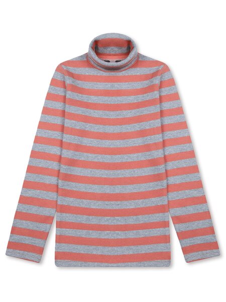 Водолазка Девочкам Bonito Персиковый; Серый меланж Полоски (фото 1)