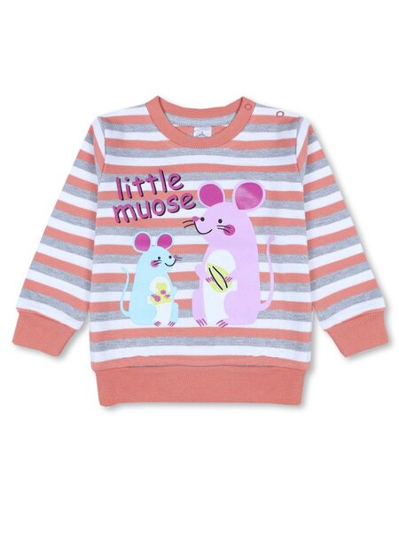 Джемпер Девочкам Bonito Персиковый; Белый Мышки (фото 1)