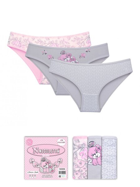 Набор трусиков Девочкам Nicoletta Розовый; Серый Микс (фото 1)