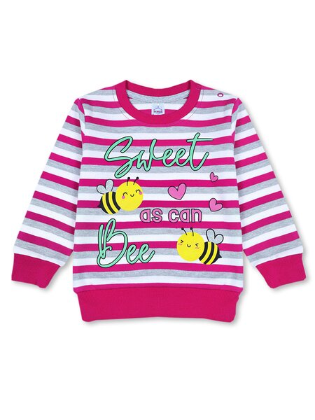 Джемпер Девочкам Bonito Малиновый; Белый Пчёлки (фото 1)
