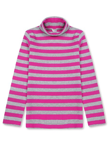 Водолазка Девочкам Bonito Малиновый; Серый меланж Полоски (фото 1)
