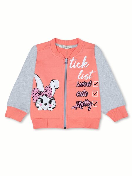 Бомбер Девочкам Bonito Персиковый Зайка (фото 1)