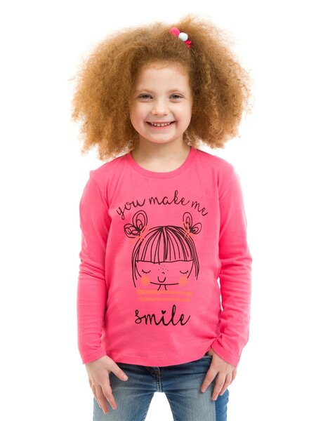 Лонгслив Девочкам Baby style Коралловый Девочка (фото 1)