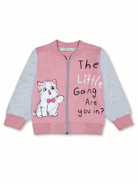 Бомбер Девочкам Bonito Розовый тёмный Котёнок (фото 1)