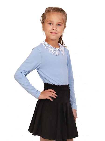 Блузка Девочкам Россия Голубой Без рисунка (фото 1)