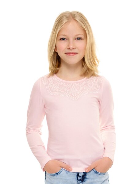 Лонгслив Девочкам Россия Розовый светлый Узоры (фото 1)