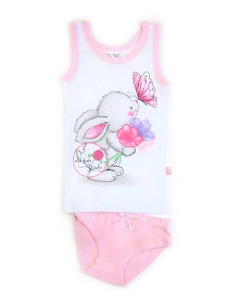 Комплект Девочкам Elephant kids Белый; Розовый Зайка (фото 1)