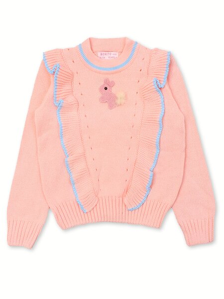 Джемпер Девочкам Bonito Персиковый Зайка (фото 1)