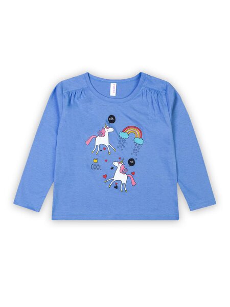 Лонгслив Девочкам Takro Синий светлый Единороги (фото 1)