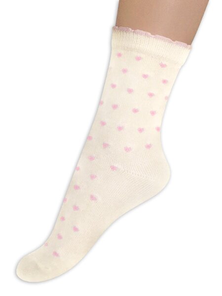 Носки Девочкам Para socks Бежевый Сердечки (фото 1)