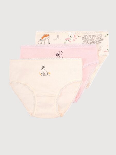 Набор трусиков Девочкам Crockid Бежевый; Розовый Зверята (фото 1)