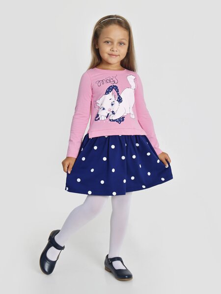 Платье Девочкам Ивашка Розовый; Чернильный Кошка (фото 1)